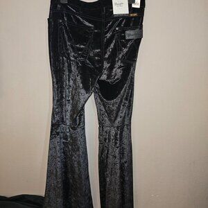 Wrangler Retro Pants Womens 30x32 Black Velvet Flare Festival Boho